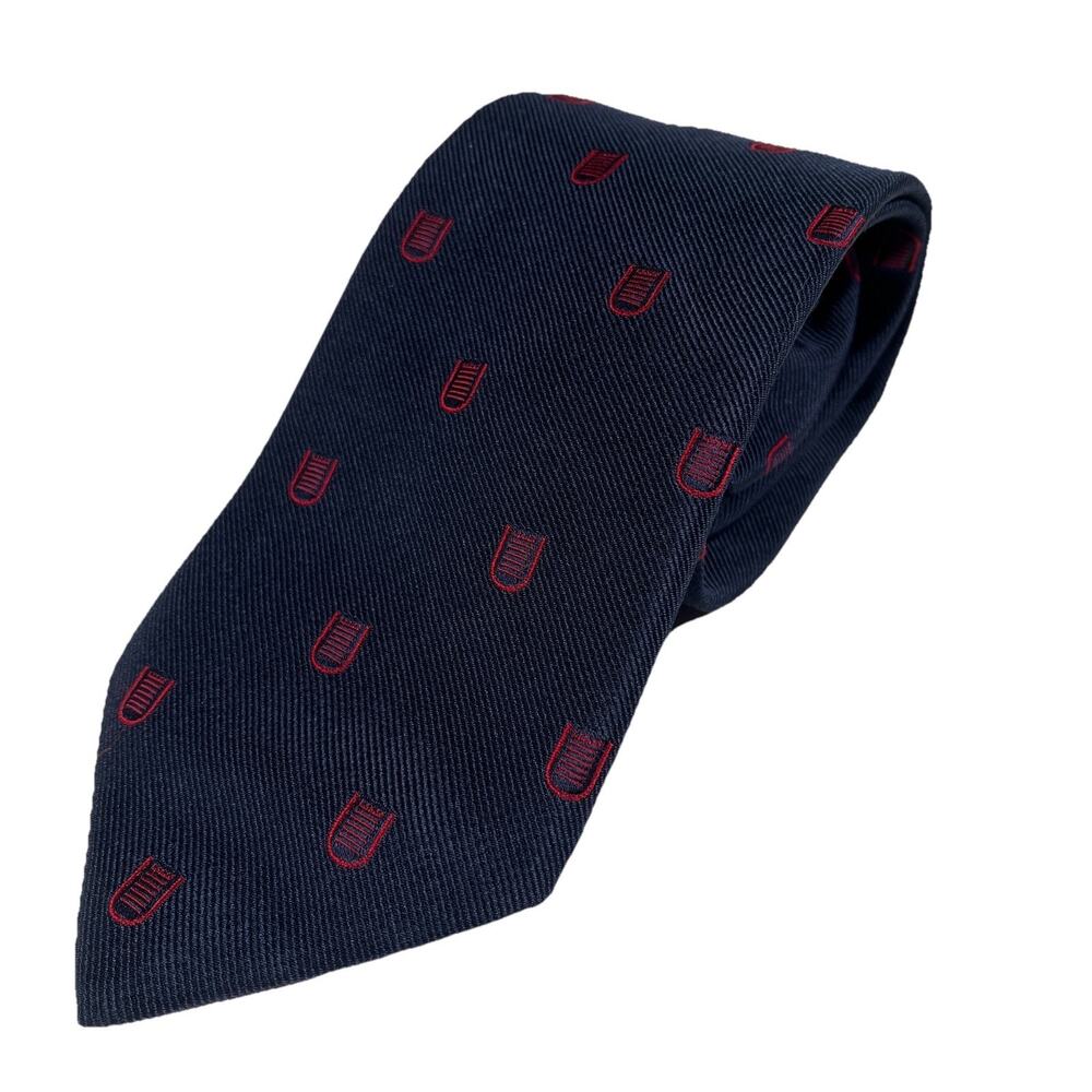 E. Marinella Necktie University of Rome Tor Vergata Crest Tie Silk Made in Italy